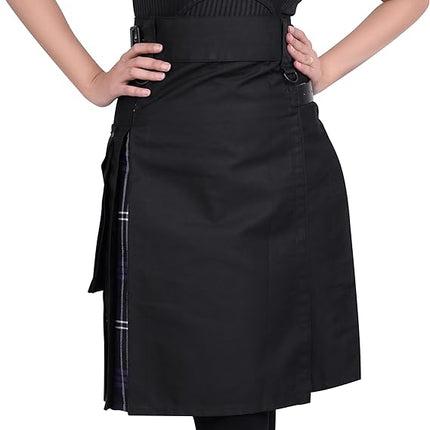 Women's Hybrid Utility Kilt Black| Heritage of Scotland | Big & Tall