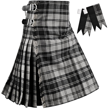 Kilt for Men I Grey Douglas Tartan Kilt Polyviscose 8 Yard Traditional Men Kilt | Big & Tall