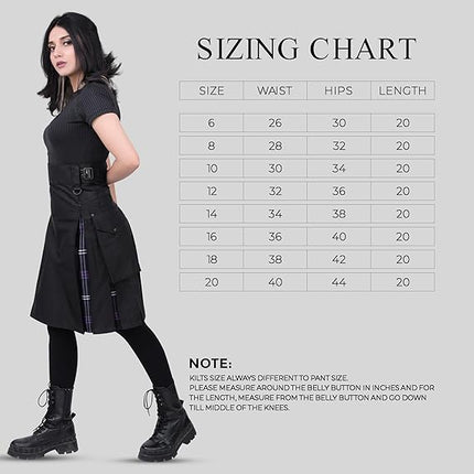 Women's Hybrid Utility Kilt Black| Heritage of Scotland
