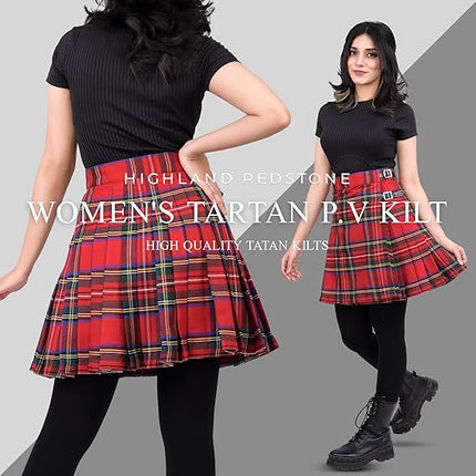 Woman Plaid Kilt - Royal Stewart Tartan Kilt - Premium Quality & Timeless Style | Big & Tall