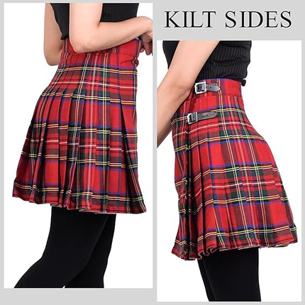 Woman Plaid Kilt - Royal Stewart Tartan Kilt - Premium Quality & Timeless Style | Big & Tall