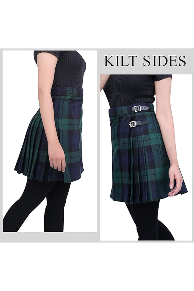 Woman Plaid Kilt - Black Watch Tartan Kilt - Premium Quality & Timeless Style | Big & Tall