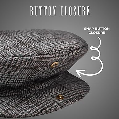 Gatsby Hat Blend Wool Vintage Flat Ivy Cabbie Cap | Charcoal Grey