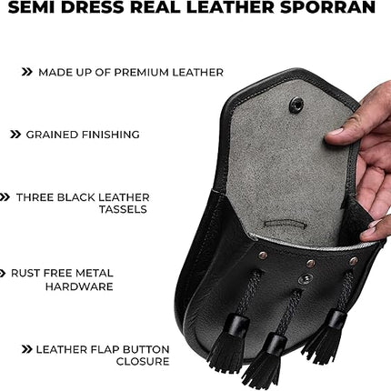 Leather Sporran I Black Grained