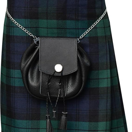 Rob Roy Leather Sporran | Black