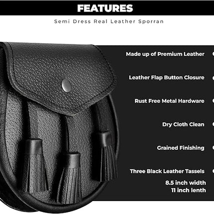 Leather Sporran I Black Grained