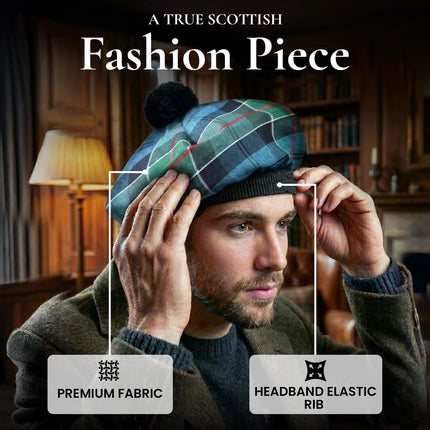 Tam O'Shanter Hat with Pompom | Ancient Colquhoun Tartan