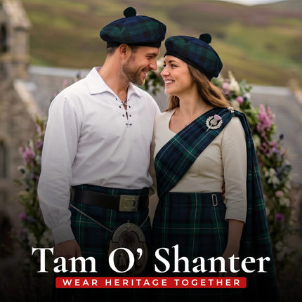 Tam O'Shanter Hat with Pompom | Black Watch Tartan