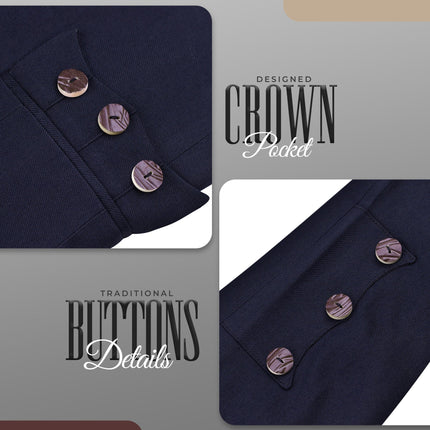 Navy Blue Crail Jacket & Vest  -  Italian Tweed Wool | Scottish Formalwear