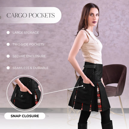 Women's Hybrid Utility Kilt | Dress Stewart Tartan