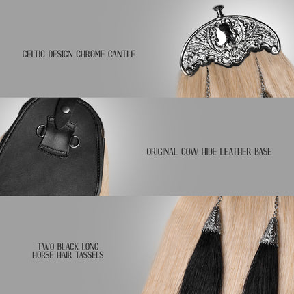 Full Dress Horse Hair Sporran with Thistle Leaf Cantle