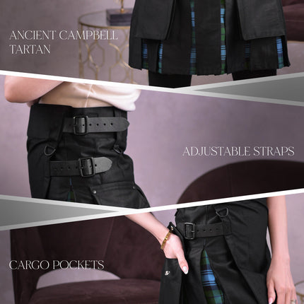 Women's Hybrid Utility Kilt | Ancient Campbell Tartan