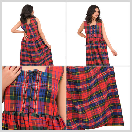 Women's Scottish Highland Dress - Long Tartan Dress |  Macpherson Red