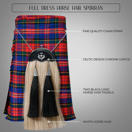 Full Dress Horse Hair Sporran with Thistle Chrome Cantle