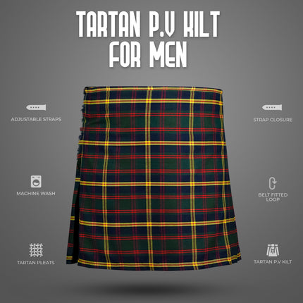 Kilt for Men I US Marine Corps - Leathernecks  Tartan Kilt Polyviscose 8 Yard Traditional Men Kilt