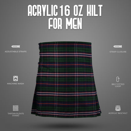 Acrylic Kilt | 16oz  Scottish National Tartan Kilt | Big & Tall