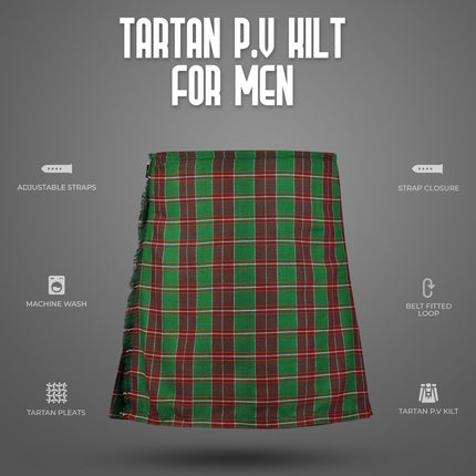 Kilt for Men I Welsh National Tartan Kilt Polyviscose 8 Yard Traditional Men Kilt | Big & Tall