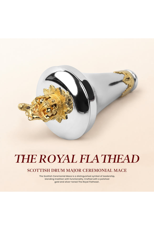 Scottish Drum Major Ceremonial Mace| Royal Flat Head