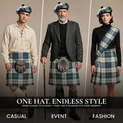 Tam O'Shanter Hat with Pompom | Dress Gordon Tartan