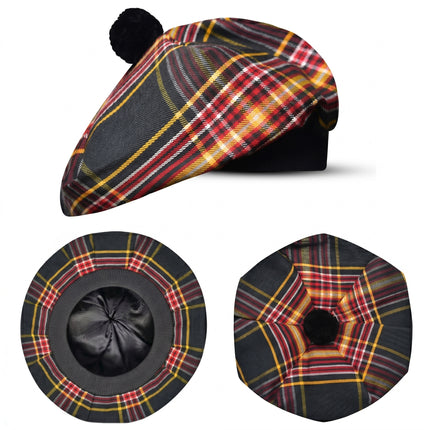 Tam O'Shanter Hat with Pompom | Firefighter Tartan