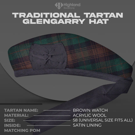 Glengarry Hat | Brown Watch