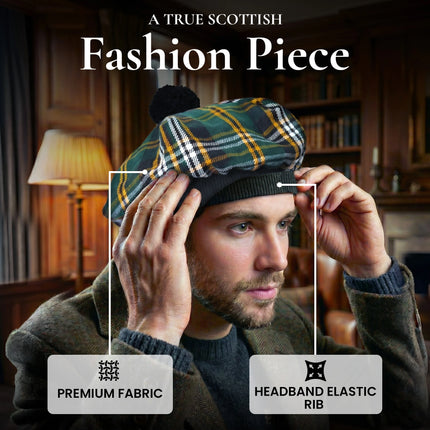 Redstone Ireland Tam O'Shanter Hat with Pompom | Irish Heritage Tartan – Highland ...