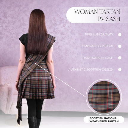 Women's Sash | Scottish Heritage Weathered Tartan