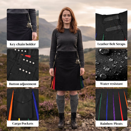 Women's Hybrid Utility Kilt | Rainbow Pride Kilt