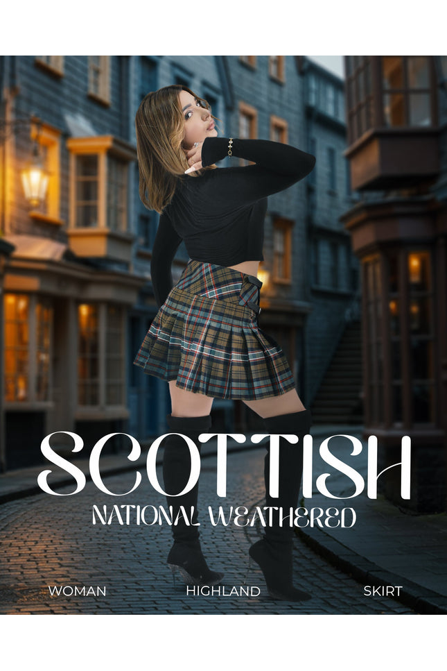 Women's Tartan Billie Skirt | Scottish Heritage Weathered