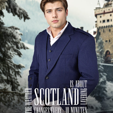 Blue Crail Jacket and Vest  -  Italian Tweed Wool | Scottish Formalwear