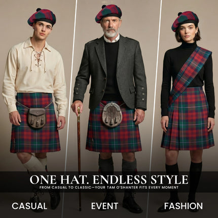 Tam O'Shanter Hat with Pompom | Lindsay Tartan