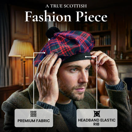 Tam O'Shanter Hat with Pompom | MacDonald Tartan