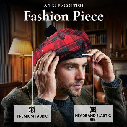 Tam O'Shanter Hat with Pompom | Macintosh Tartan