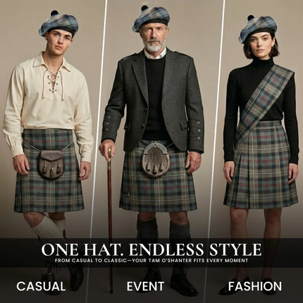 Tam O'Shanter Hat with Pompom | MacKenzie Weathered Tartan