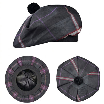 Tam O'Shanter Hat with Pompom | Mid Night Sea Tartan