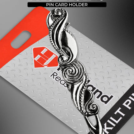 Scottish Kilt Pin for men | Swirl Pewter Chrome