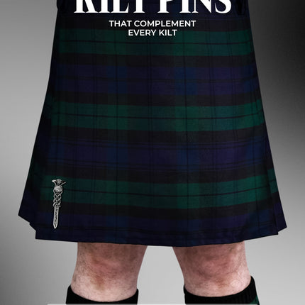 Scottish Kilt Pin for men | Gaelic Pewter Chrome