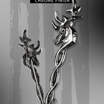 Scottish Kilt Pin for men | Vintage Stag Pewter Chrome