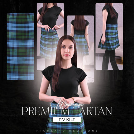 Woman Plaid Kilt -  Ancient Campbell Tartan Kilt - Premium Quality & Timeless Style | Big & Tall