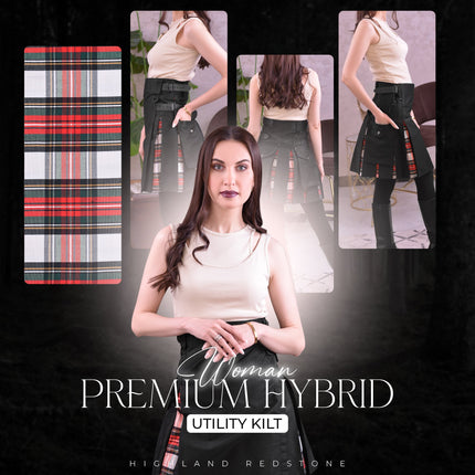 Women's Hybrid Utility Kilt | Dress Stewart Tartan