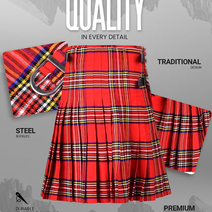 Acrylic Kilt | 16oz  Royal Stewart Tartan Kilt | Big & Tall