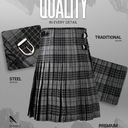Acrylic Kilt | 16oz Gray Watch Tartan Kilt | Big & Tall