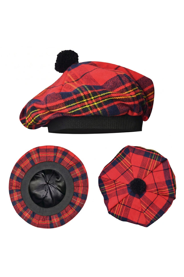 Tam O'Shanter Hat with Pompom | Red Leslie Tartan
