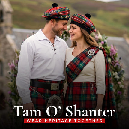 Tam O'Shanter Hat with Pompom | Royal Stewart Tartan