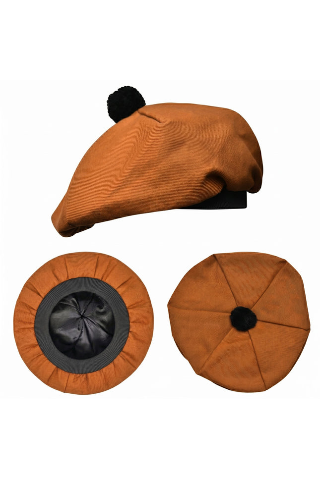 Tam O'Shanter Hat with Pompom | Saffron