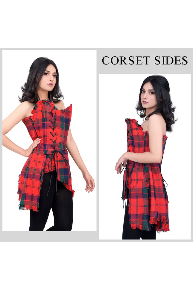 Bella Tartan Corset (Robertson Red)
