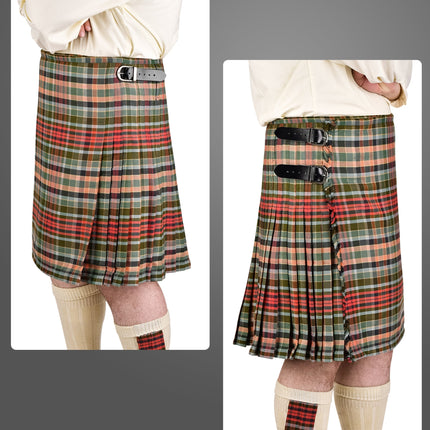 Kilt for Men I Gordon Weathered Red Tartan Kilt Polyviscose 8 Yard Traditional Men Kilt | Big & Tall