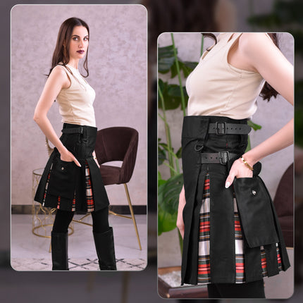 Women's Hybrid Utility Kilt | Dress Stewart Tartan