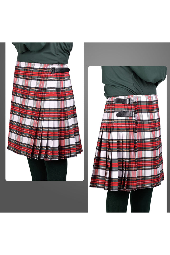 Kilt for Men I Dress Stewart Tartan Kilt Polyviscose 8 Yard Traditional Men Kilt | Big & Tall