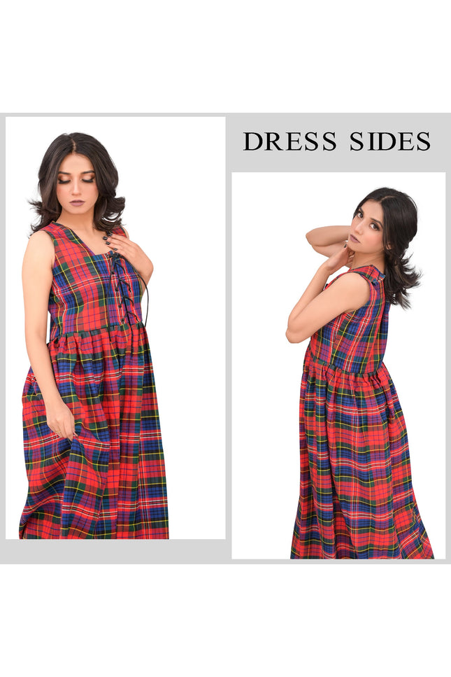 Women's Scottish Highland Dress - Long Tartan Dress |  Macpherson Red